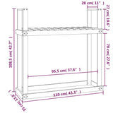 Portalegna 110x35x108,5 cm in Legno Massello di Pino