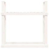 Portalegna Bianco 110x35x108,5 cm in Legno Massello di Pino