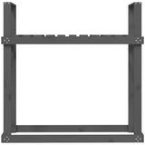 Portalegna Grigio 110x35x108,5 cm in Legno Massello di Pino