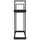 Portalegna Nero 110x35x108,5 cm in Legno Massello di Pino