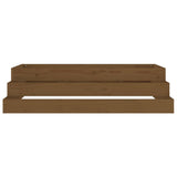 Fioriera Marrone Ambra 110x110x27 cm in Legno Massello di Pino