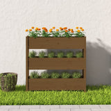Fioriera Marrone Ambra 112x25x104,5cm in Legno Massello di Pino