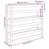 Fioriera Marrone Ambra 112x25x104,5cm in Legno Massello di Pino