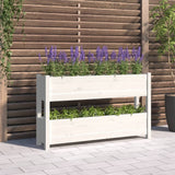 Fioriera Bianca 112x25x66 cm in Legno Massello di Pino