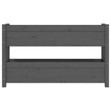 Fioriera Grigia 112x25x66 cm in Legno Massello di Pino