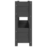 Fioriera Grigia 77x25x66 cm in Legno Massello di Pino