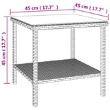 Tavolino Nero 45x45x45 cm Polyrattan e Vetro Temperato