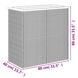Fioriera Nera 80x40x80 cm in Polyrattan