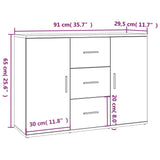Credenza Rovere Sonoma 91x29,5x65 cm in Legno truciolato