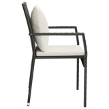 Sedie da Giardino con Cuscini 2 pz in Polyrattan Nere