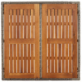Tavolo da Giardino Piano in Legno Grigio 90x90x75 cm Polyrattan
