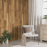 Pannelli da Parete Effetto Legno Marrone PVC 2,06 m