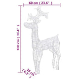Decorazioni Natalizie Renne 2 pz 60x16x100 cm in Acrilico