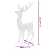 Renne di Natale XXL in Acrilico 250 LED 3 pz 180 cm Multicolore