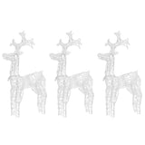Decorazioni Natalizie Renne 3 pz 60x16x100 cm in Acrilico