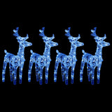 Renne di Natale 4 pz Blu 160 LED in Acrilico