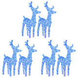 Renne di Natale 6 pz Blu 240 LED in Acrilico