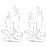 Figure Natalizie Candele con 144 LED 2 pz 70x42 cm