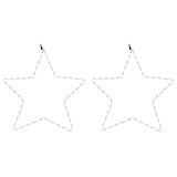 Figure Natalizie Stelle con 48 LED 2pz Bianco Caldo 56 cm