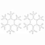 Figura Natalizia Fiocco di Neve LED 2 pz Bianco Caldo 38x37 cm