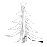 Figura Albero Natale Pieghevole LED 2pz Bianco Caldo 87x87x93cm