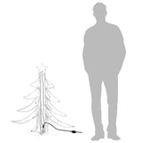Figura Albero Natale Pieghevole LED 3pz Bianco Caldo 87x87x93cm