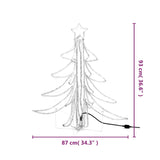 Figura Albero Natale Pieghevole LED 3pz Bianco Caldo 87x87x93cm