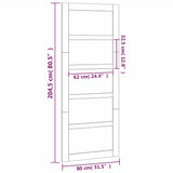 Porta del Granaio Bianca 80x1,8x204,5 cm Legno Massello di Pino