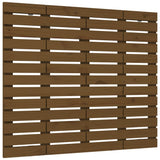 Testiera da Parete ambra 126x3x91,5cm in Legno Massello di Pino
