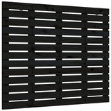 Testiera da Parete Nera 81x3x91,5cm in Legno Massello di Pino