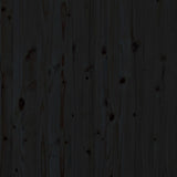 Testiera da Parete Nera 81x3x91,5cm in Legno Massello di Pino
