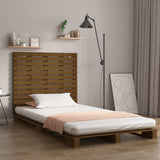 Testiera da Parete Ambra 141x3x91,5cm in Legno Massello di Pino