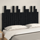 Testiera da Parete Nera 127,5x3x80 cm in Legno Massello di Pino