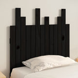 Testiera da Parete Nera 82,5x3x80 cm in Legno Massello di Pino