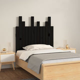 Testiera da Parete Nera 82,5x3x80 cm in Legno Massello di Pino
