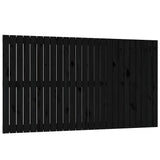 Testiera da Parete Nera 159,5x3x90 cm in Legno Massello di Pino