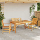 Set da Pranzo per Giardino 4 pz Marrone
