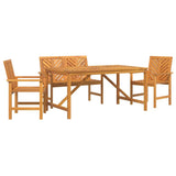 Set da Pranzo per Giardino 4 pz Marrone