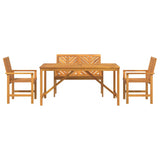 Set da Pranzo per Giardino 4 pz Marrone