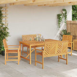 Set da Pranzo per Giardino 5 pz Marrone