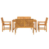 Set da Pranzo per Giardino 5 pz Marrone