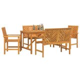 Set da Pranzo per Giardino 5 pz Marrone