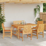 Set da Pranzo per Giardino 6 pz Marrone