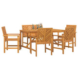 Set da Pranzo per Giardino 6 pz Marrone
