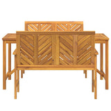 Set da Pranzo per Giardino 3 pz Marrone