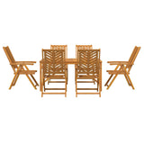 Set da Pranzo per Giardino 7 pz Marrone