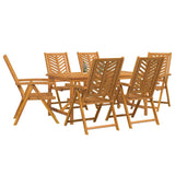 Set da Pranzo per Giardino 7 pz Marrone