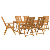 Set da Pranzo per Giardino 7 pz Marrone