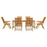 Set da Pranzo per Giardino 7 pcs Marrone