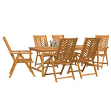 Set da Pranzo per Giardino 7 pcs Marrone